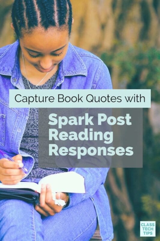 Capture Book Quotes with Spark Post Reading Responses