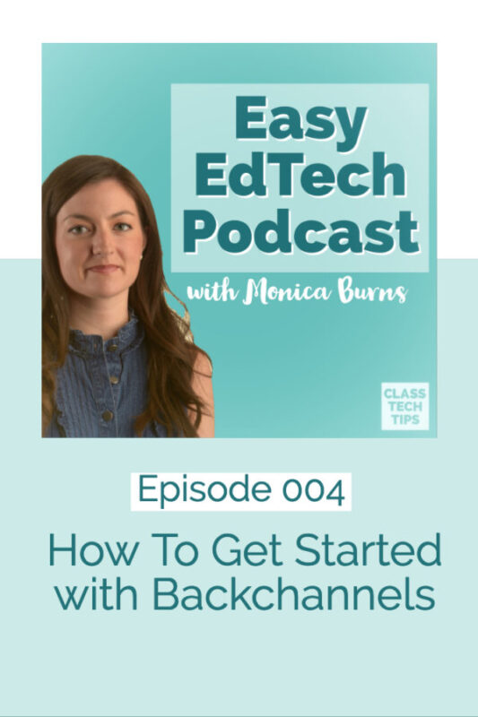 In this episode I share strategies for using backchannels in your classroom to increase engagement and check for understanding. You’ll hear how this strategy can help with your formative assessment routines as well as some of my absolute favorite EdTech tools to help get the job done!