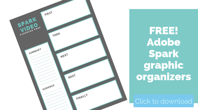 Graphic organizers to use with the Adobe Spark tools that are perfect for a Storytelling Activity.