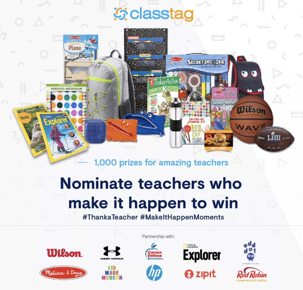 There is still time to join in a Teacher Appreciation giveaway from my friends at ClassTag. Do you have any "make it happen" moments to celebrate teachers?