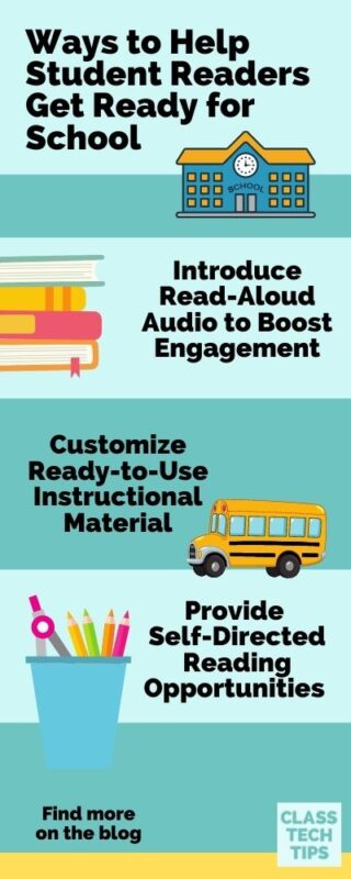 Let's think forward to the start of the school year and identify ways to help student readers prepare thought read aloud audio and more.