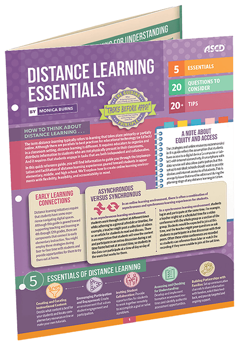 Quick Reference Guide: Distance Learning Essentials, by Monica Burns