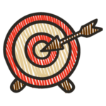 Arrow hitting red bullseye target