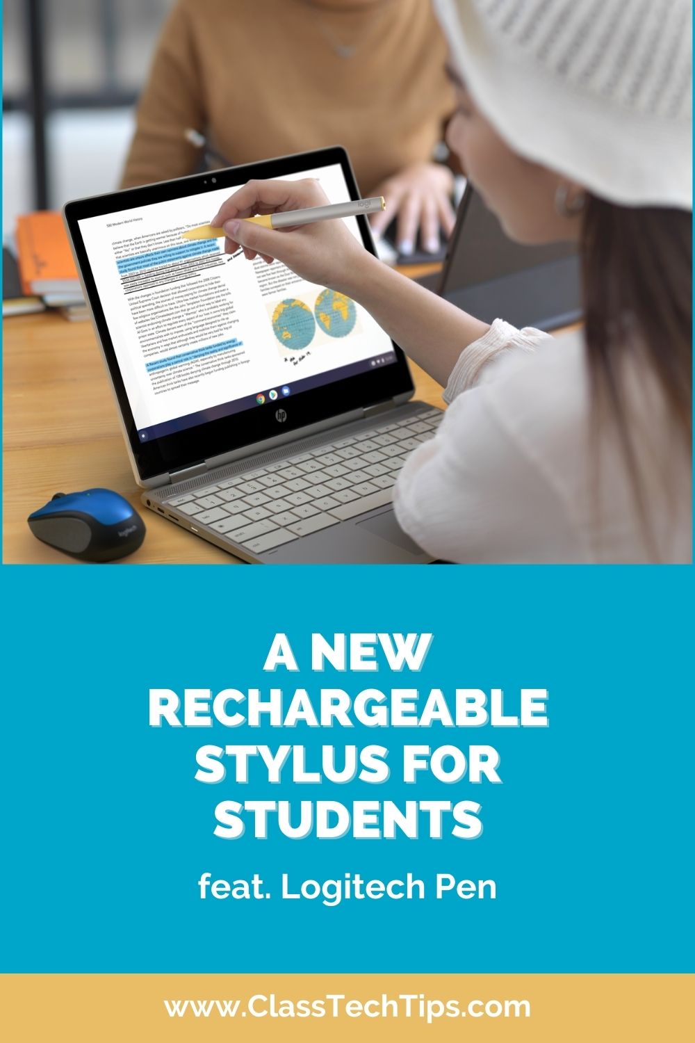 If you’re looking for a rechargeable stylus for students, the new Logitech Pen is designed specifically for classroom use for any subject.