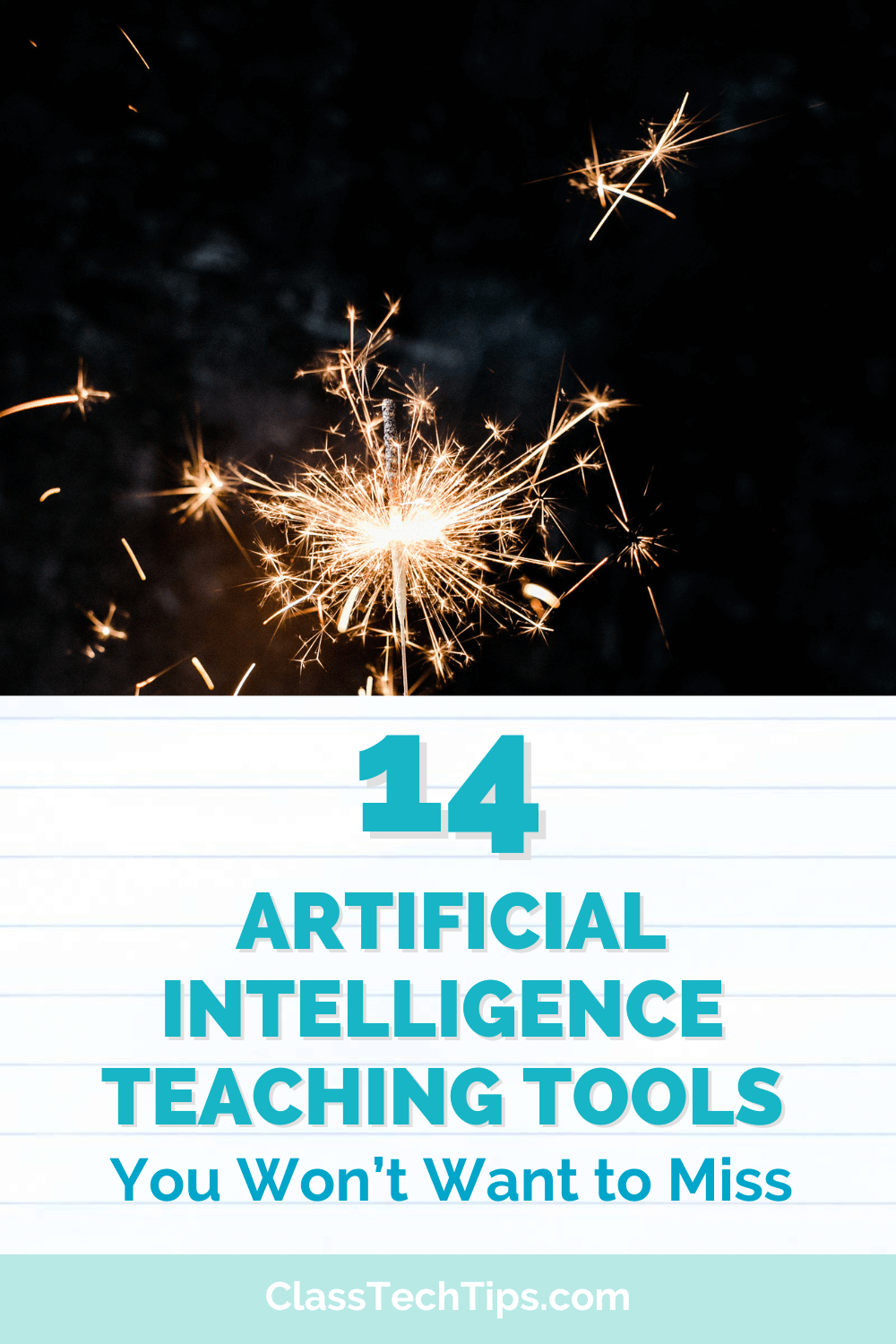 A gleaming sparkler embodying excitement, emphasizing the transformative potential of artificial intelligence tools for educators to enhance lesson planning and boost student engagement.