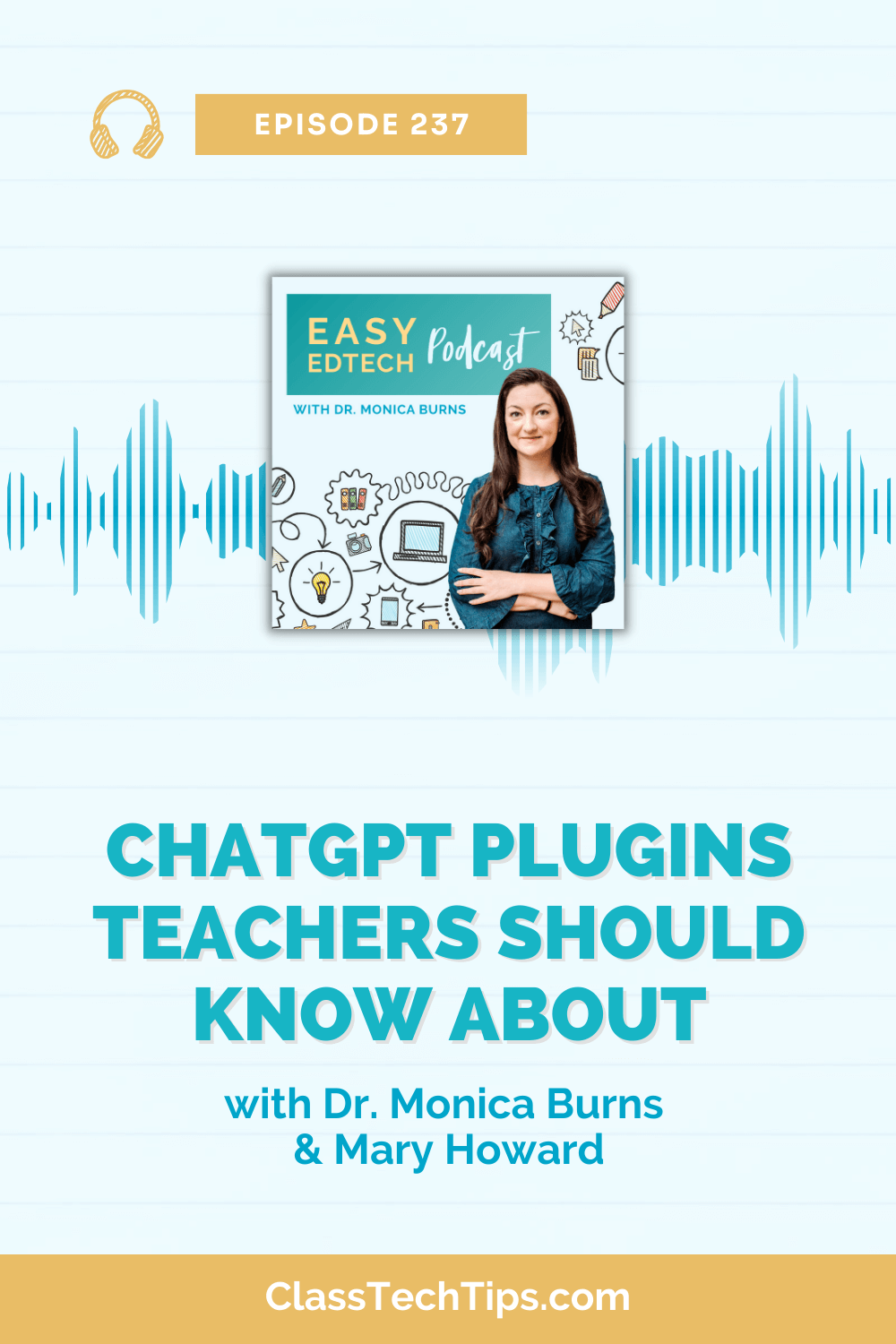 Podcast logo displayed for conversation discussing the role of ChatGPT plugins in enhancing teaching and learning.