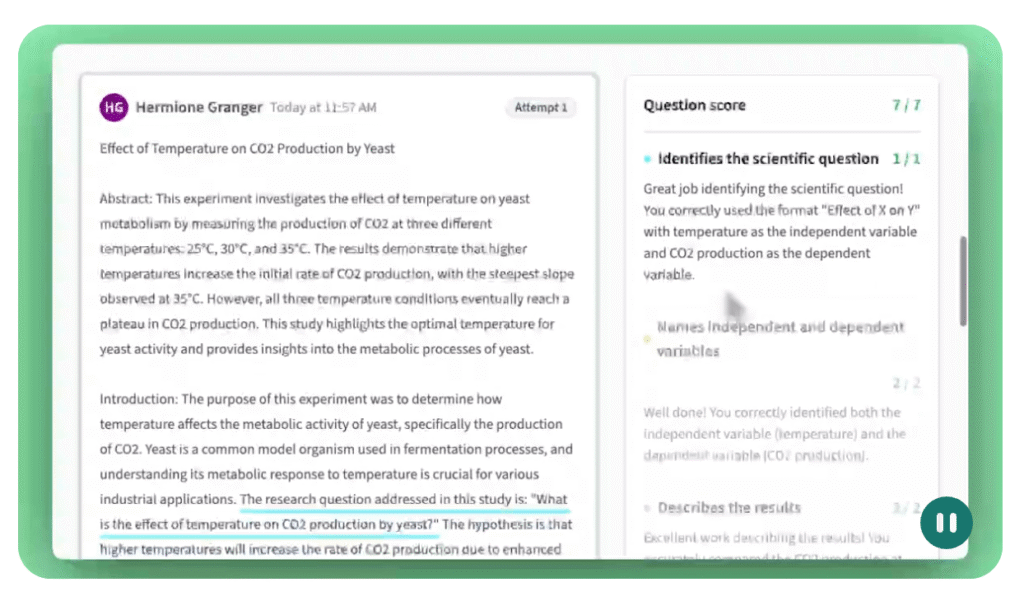 Student writing assignment on poetry receives instant scoring and feedback from an AI-powered tool in the classroom.