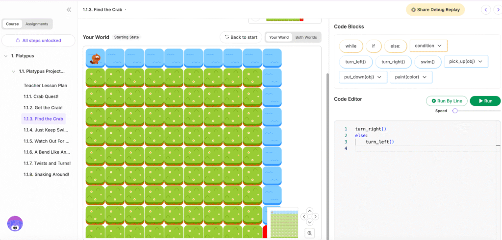 Coding course for students with built in AI tutor.