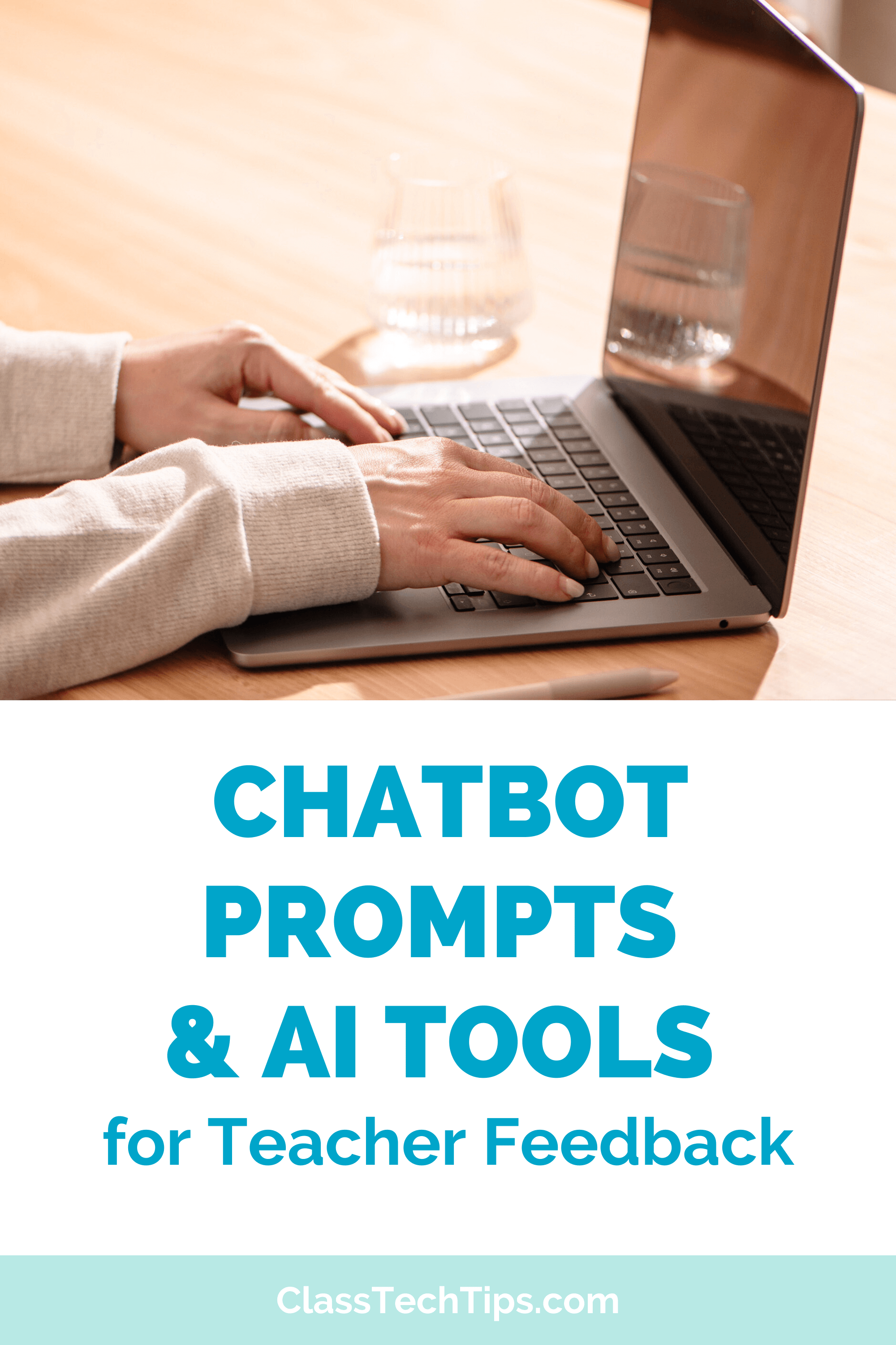 Teacher at a desk writing student feedback while using AI tools for teacher feedback to save time and plan next steps.