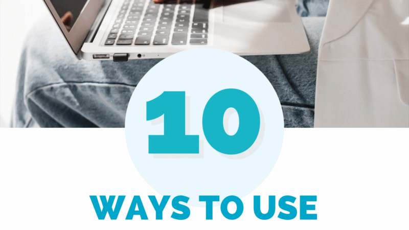 Pinterest pin titled "10 Ways to Use AI for Book Studies in Your Classroom" from ClassTechTips.com, showing hands on a laptop and phone